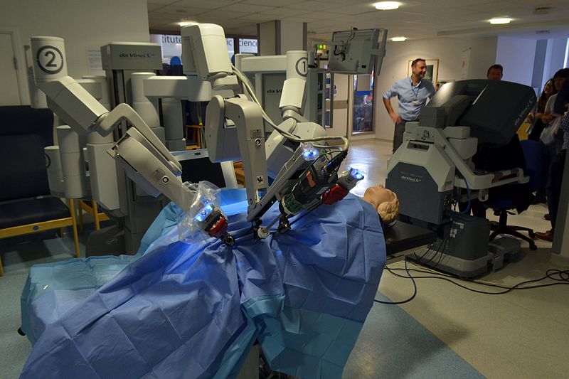 A da Vinci Surgical System at Addenbrooke's Treatment Centre during the 2015 Cambridge Science Festival.